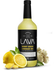 LAVA Premium Skinny Ginger Lemonade Vodka Cocktail Mix made with Sicilian Lemon Juice Candied Ginger Puree Skinny Ginger Lemonade Mixer 1 Bottle 338 Ounces