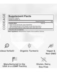 Codeage Forskolin, Pure Forskolin Coleus + Organic Turmeric Root Powder, 95% Curcuminoids + Bioperine Black Pepper for Absorption - 20% Standardized Coleus Forskohlii, Non-GMO, 90 Capsules