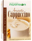 Nutmeg State Nutrition HealthyWise  High Protein Diet Drink  Weight Loss Cappuccino  15g Protein  Low Calorie  Low Carb  Low Sugar  7 Servings Per Box Amaretto Cappuccino