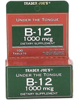 Trader Joe's Under The Tongue B-12 1000 mcg Dietary Supplement, 100 Tablets