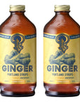 Portland Syrups Authentic Ginger Syrup  Intense Ginger Flavor with a Slightly Hot Finish  Premium Beverage Concentrate for Cocktails Moscow Mules WhiskeyGingers and More  12 oz with 24 Servings