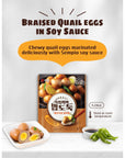 KULOSORY 3 Packs Braised Quail eggs in Soy Sauce 52 oz Korean Side Dish Food Banchan