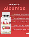 Vitapia Albumax - 1300mg per Serving - Albumin, Protein, L-Arginine and Vitamins - Overall Health Support* - 120 Tablets - 120 Day Supply - Non GMO & Gluten Free