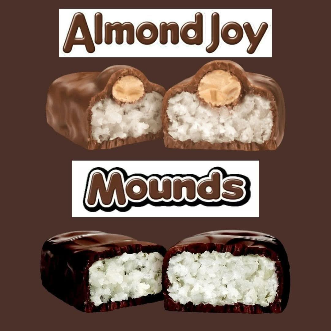 Hersheys Almond Joy  Mounds Assortment  Individually Wrapped Pieces  Bulk Party Pack of Milk Chocolate Almond Joy and Dark Chocolate Coconut Mounds  Chocolate Treats for Kids and Adults  Gluten Free Chocolate Candy  2 Pound Pack of 1