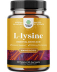 L Lysine 1000mg Nutritional Supplements - L-lysine Essential Amino Acids for Eye Health Lip Care Bone Support Immune System Support Muscle Growth and Vegetarian Collagen Production - 240 Tablets