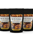 Wicked Mix Snack Mix with Mixed Nuts Sweet and Salty Trail Mix Snack Packs with Almonds Cashews Pretzels Pecans  Healthy Snacks Zero Trans Fat Original Mix Pack of 3