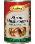 Roland Foods Canned Peeled Straw Mushrooms 15 Ounce Can Pack of 8