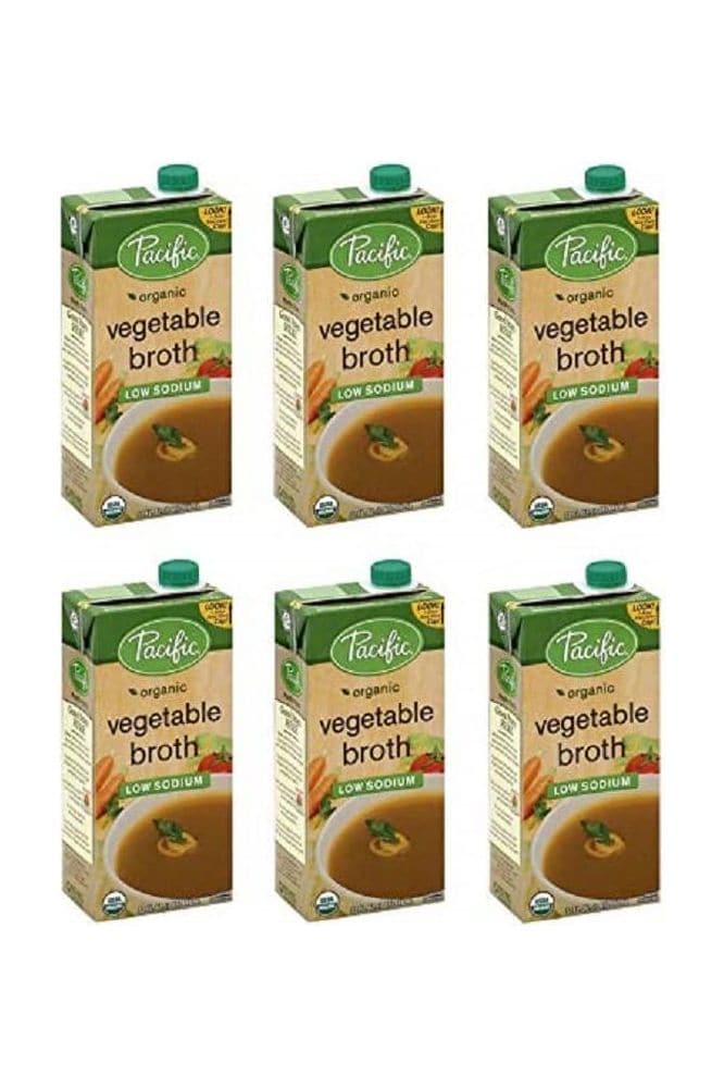 Pacific Broth, Vegetable, Organic, Low Sodium, 32 Oz (Pack of 6)