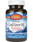 Carlson - Cod Liver Oil Minis, 280 mg Omega-3s + Vitamins A & D3, Heart Support & Cognitive Function, Vision Health, 250 Mini Soft Gels