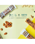 NÜWA KETO BARS: Almond & Cacao Mix Nut Bars - Vegan - Healthy Snack with Almonds, Cacao nibs, Pecans, Peanuts, Vitamin-E & Dried Cranberries - No Added Sugar - 24 Count