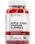 Organic Apple Cider Vinegar Gummies with The Mother - USDA Organic Vegan ACV Gummies for Cleanse and Detox Support and Digestive Health - Apple Cider Vinegar Gummy Vitamins for Adults - 30 Servings