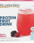 WonderSlim Protein Fruit Drink Berry Blend No Fat Gluten Free Keto Friendly  Low Carb 7ct