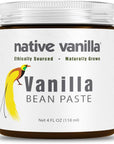 Vanilla Bean Paste - Native Vanilla - All Natural Pure Vanilla Bean Paste - Made with Organic Agave Syrup - For Cooking, Baking & Desserts - 100% Vegan & Kosher - Non-GMO & Gluten-Free - 4 oz