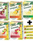 True Lemon Assorted Beverage Pack 5boxes 10ct each with 5 FREE BONUS Sticks of Lemonade True Lemon Original True Peach Lemonade True Black Cherry Limeade True Mango Orange and True Raspberry Assorted True Lemonade Drink Mixes