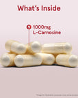 Jarrow Formulas L-Carnosine 1000 mg - 90 Veggie Caps - Supports Mitochondrial Health in Brain & Muscle - Cellular Rejuvenation - 45 Servings