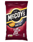 McCoy's Flame Grilled Steak Flavour Ridge Cut Potato Crisps, 6 x 25g