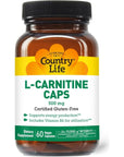 Country Life L-Carnitine Caps 500mg - 60 Capsules