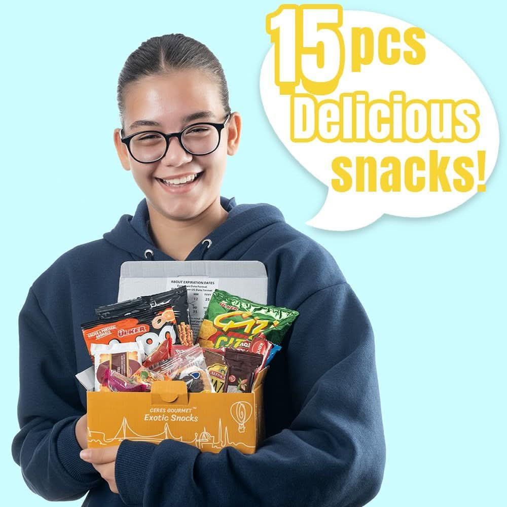 International Exotic Snack Box Variety Pack Count Premium Foreign Rare Snack Food Gifts for Fun Mystery Box of Snacks European Snacks for Adults and Kids Mini