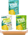 Crispy Green Piña Picante, Dried Spicy Pineapple Variety Pack - 12 count, Ginger Lime, Chili Lime, Coco Chili Tamarindo