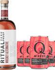 Ritual Zero NonAlcoholic Whiskey Alternative with 5 Pack of Q Mixers Sparkling Grapefruit for your favorite AlcoholFree Mixed Drink