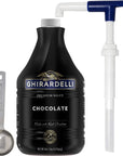 Ghirardelli Black Label Chocolate Sauce 873 Ounce with Ghirardelli Pump and Spoon