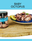 Renna Baby Octopus Small Octopus preserved in oil 1058 oz Premium Imported Seafood Mediterranean flavor Product of Italy