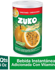 ZUKO PASSION FRUIT Instant Powder Drink Canister No Sugar Needed 334 Oz Pack of 1