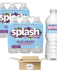 SPLASH Water Beverage with Natural Fruit Flavor Acai Grape Flavor Zero Sugar 169 Fl Oz  Pack of 12 2028 fl oz in total