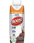 Boost Very High Calorie Chocolate Nutritional Drink  22g Protein 530 Nutrient Rich Calories 8 Fl Oz Pack of 24