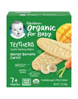 Gerber Organic Teethers Variety Pack, 1 Mango Banana Carrot, 1 Blueberry Apple Beet, 48 wafers