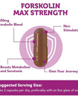 Vitamin Bounty Forskolin Max Strength - Forskolin Extract, Forskolin Supplement, Forskohlii Coleus Supplement, Coleus Forskohlii Extract, Plant Based, Non GMO - 60 Capsules