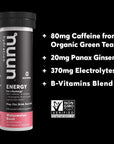 Nuun Energy: Caffeine, B Vitamins, Ginseng, Electrolyte Drink Tablets, Mixed Flavors, 10 Count (Pack of 4)