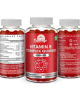 Sugar Free Vitamin B Complex Gummies - Vitamin B12, B7, B6, B3 (Niacin), B5, B8, B9 (Folate)- Third Party Tested- Prenatal, Vegan Diet, Older Adults - B Complex Vitamin Supplement- Two Month Supply