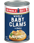 Bumble Bee Whole Baby Canned Clams 10 oz Can  Ready to Eat  13g Protein per Serving  Gluten Free