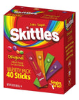 Skittles Singles To Go Tropical and Original Flavors Drink Mix Variety 2 Pack  40 count boxes 80 total servings