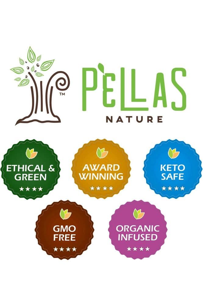 Pellas Nature, Organic Herbs Infused Greek Extra Virgin Olive Oil Set, Finishing Oil Flavors Basil, Garlic, Red Pepper, Rosemary, Wooden Combo Set, No-Additives, Kosher, 4 X 50 ml (1.7 oz.) Bottles, Pack of 1