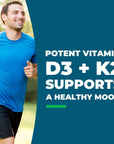 Vitamin D3 + K2 | 5000 IU of D3 (as cholecalciferol) for Optimal Calcium Absorption | 100 mcg of K2 (as menaquinone-7) for Circulatory Health | Supports Bone & Immune Health | 60 Vegetarian Capsules