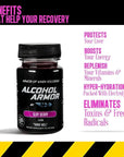 Alcohol Armor Rapid Recovery Pre-Drinking Shot - Boosts Hydration & Electrolytes - Essential for Vacation, Festivals, Bachelorette Parties - Great Taste, Caffeine-Free, Vegan - TSA-Approved