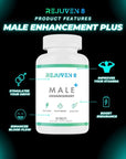 Male Enhancement Plus Supplement by Rejuven8 Nutrition with Tongkat Ali, Maca Root, and L-Arginine (60 Capsules)