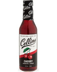 Collins Cherry Syrup Cherry Simple Syrup Real Sugar Cocktail Syrups Soda Water Flavors Cocktail Mixers 127 Ounces Set of 1