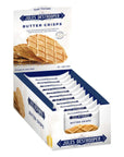 Jules Destrooper Mini Butter Crisp Snack Packs - Crisp, Caramelized Waffle Cookies, Certified Kosher Dairy, Non-GMO, Authentic Biscuits Made in Belgium, 4 Mini Butter Crisps per pack, Box of 12, On-The-Go Snack