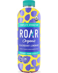 ROAR Complete Hydration Organic  Electrolyte Drinks Loaded with Vitamins C B5 B12  NonGMO GlutenFree  Blackberry Lemonade  12 pc