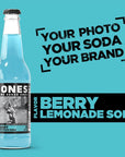 Jones Soda Co Berry Lemonade Soda Flavor  100 Cane Sugar Soda  Craft Soda Pop  Soda Soft Drinks  12 Oz Glass Bottle Soda  12 Pack Soda