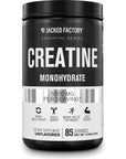 Jacked Factory Creatine Monohydrate Powder 425g - Creatine Supplement for Muscle Growth, Increased Strength, Enhanced Energy Output and Improved Athletic Performance 85 Servings, Unflavored