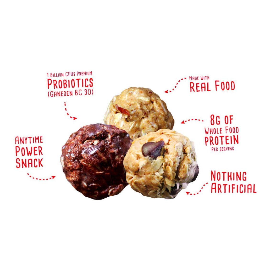 simplyFUEL Whole Food Protein Balls with Probiotics  Chocolate Coconut Peanut Butter Protein Snacks  8g Protein Snack  Gluten Free Energy Balls 1 Pack of 12 Balls