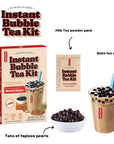 Pocas Bubble Tea Kit Honeydew  Instant Milk Tea Powder with Authentic Tapioca Pearls for Instant Bubble Tea 5 Kits Per Carton 15 Oz Ea Pack of 2