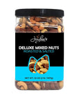 Mixed Nuts Deluxe - Roasted & Salted | 32 oz Reusable Container | Healthy Gourmet Variety Snack Mix with Cashews, Almonds, Brazil Nuts, Pecans, Hazelnuts (No Peanuts) Holiday Gifts | Keto, Vegan Friendly, Healthy Nut Mix | Jaybee's