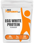 BULKSUPPLEMENTS.COM Egg White Protein Powder - Albumin Powder, Egg White Powder - Lactose Free & Dairy Free Protein Powder - Unflavored & Gluten Free, 30g per Serving, 1kg (2.2 lbs)