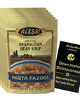 Alessi Authentic Italian Dry Soup Mix  Neapolitan Bean Pasta Fazool Minestrone 6 Ounces  6 Count  Plus Recipe Booklet Bundle