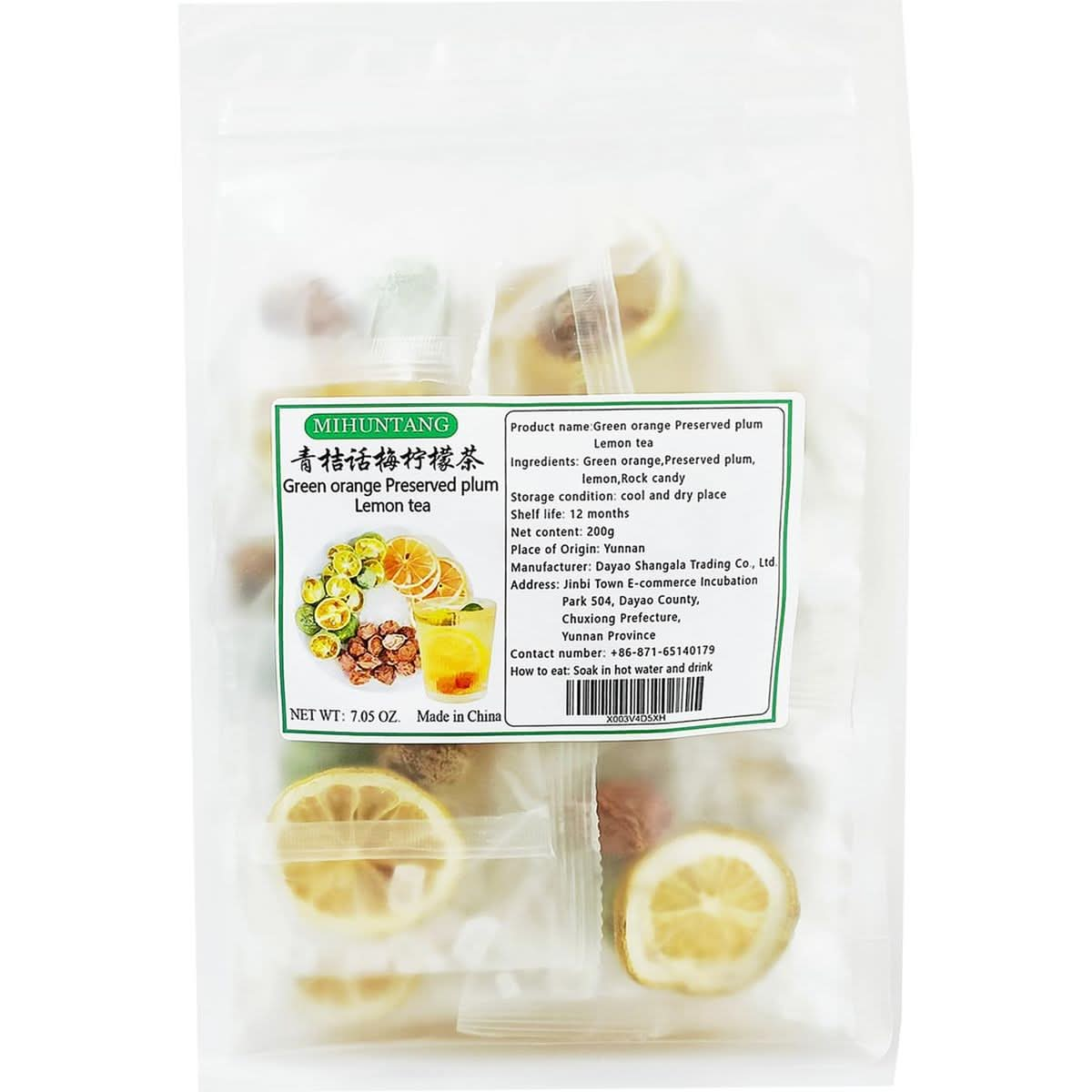 Dried Green Kumquat Plum Lemon Tea 705 Oz Qingju Huamei Lemon Tea Green Orange Fruit Tea Bag Cold Brewing Tea Hot Drinks Fruit Tea RTÝ&amp;à¬6 200g